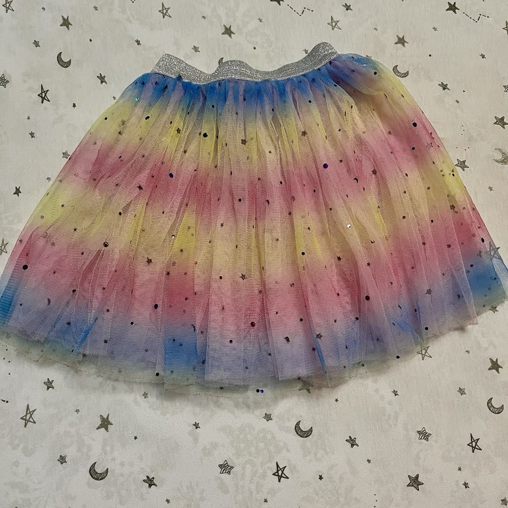 Girls 2 Layer Princess Expressions Rainbow‎ Tutu (One Size Fits Most) GUC